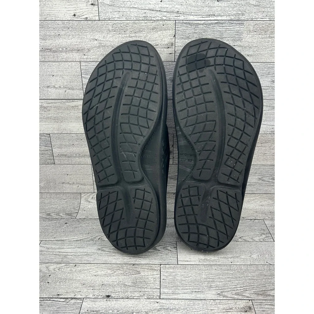 OOFOS Black Unisex OOahh Sport‎ Slide Sandals Flip Flops Comfort Sz M10 W12 EU43